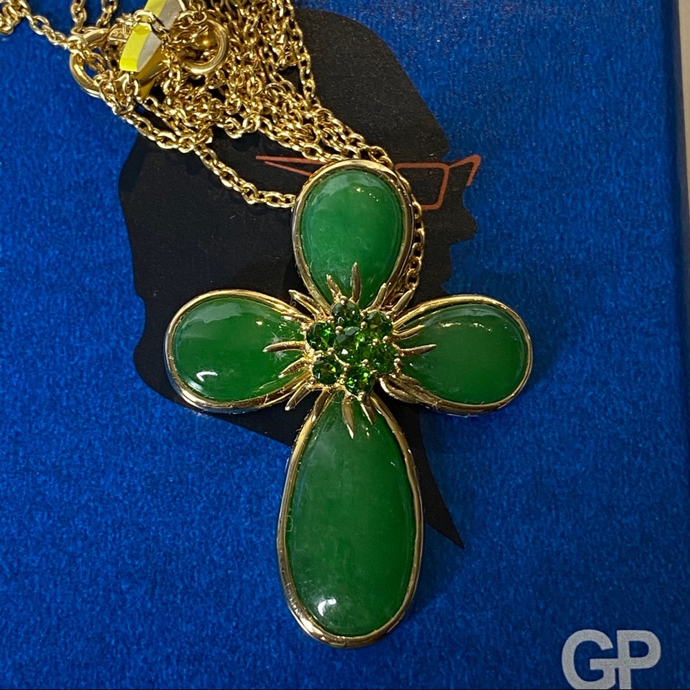 Pippo (GP) Perez Green Jade & Green Diopside Cross